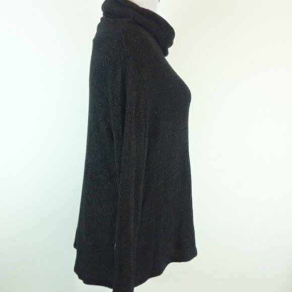 VELVET BY GRAHAM & SPENCER BLACK tweed sweater M - Picture 3 of 7